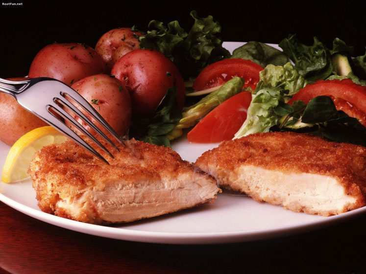 Hepçil Yemek Tabağı - Tavuk, turp, domates ve marul