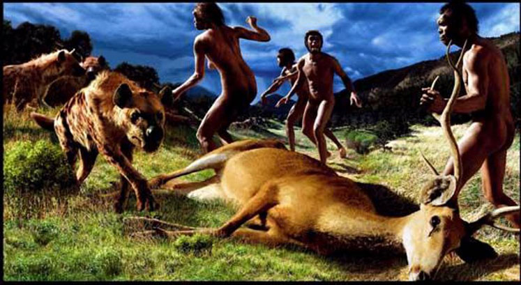 Ateşi de kontrol etmeyi ilk olarak başaran Homo erectus türü avlanırken; günümüzden 1.5 MYÖ...